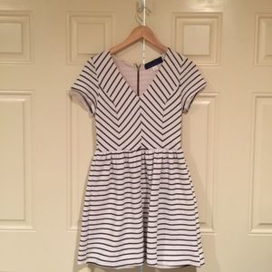Black & White Striped A-Line Dress